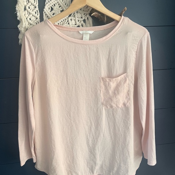 H&M Pink 3/4 Sleeve Relaxed T-Shirt - Picture 1 of 3
